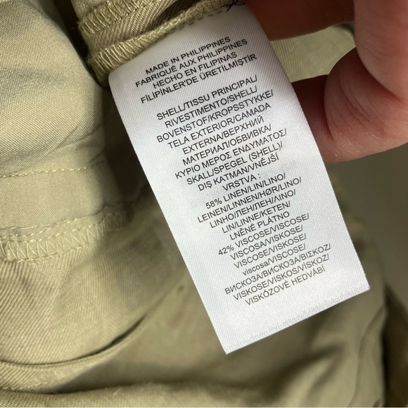 Lauren Ralph Lauren linen blend jumpsuit waist tie Sage green size 14 new - Picture 12 of 13